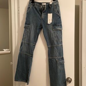 Cargo denim pants from Zara